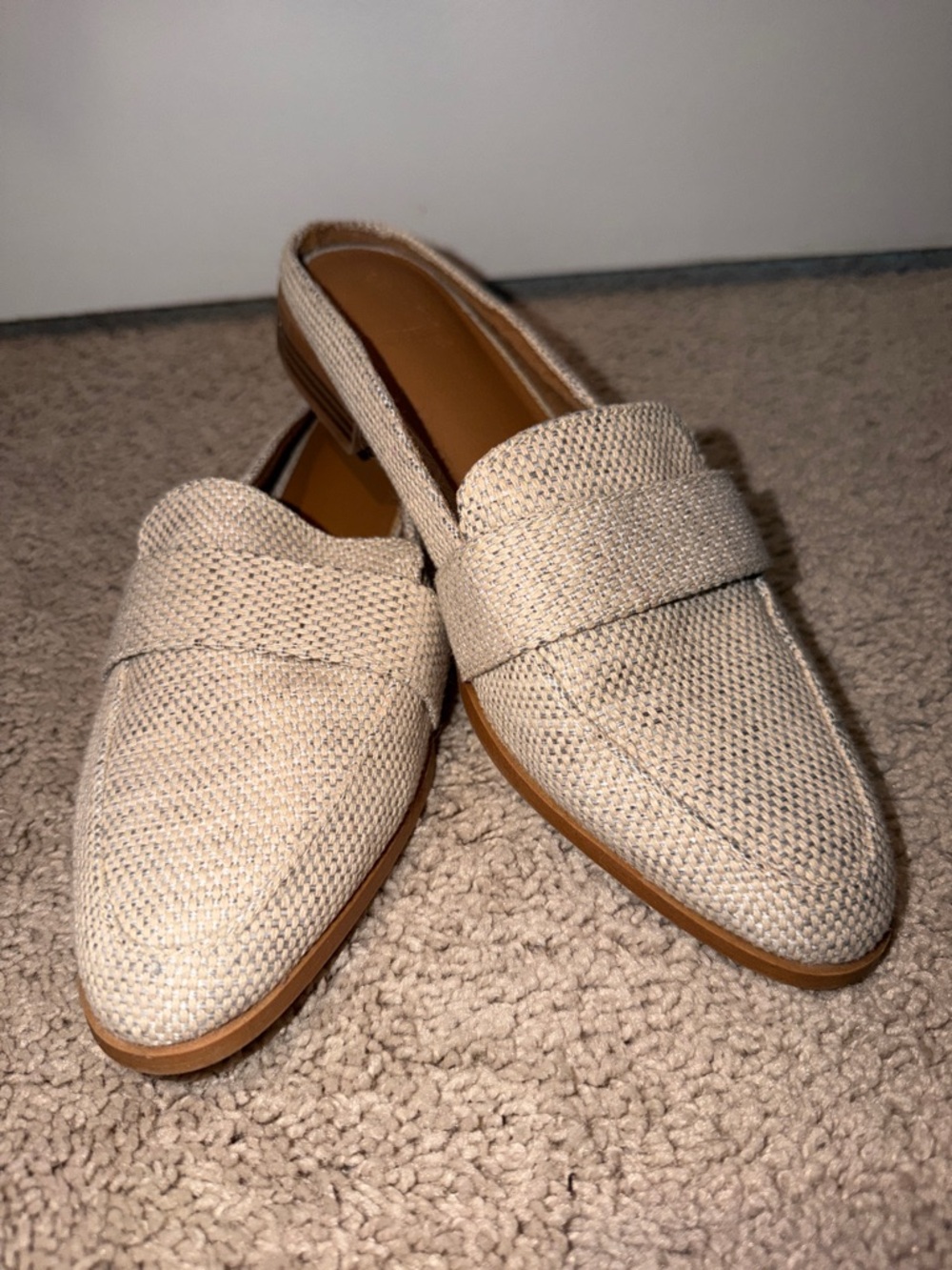 Universal Thread Beige Woven Backless Penny Loafers